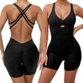 thumbnail image 2 of DHFJKG Womens Workout Romper Backless Yoga Short Jumpsuit Summer Gym Athletic Outfit Activewear Sleeveless V Neck Soft Fitness Stylish Onesie, 2 of 9