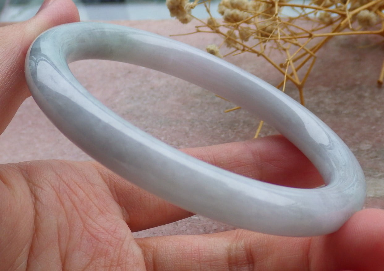 Green Pale Lavender Natural A JADE Jadeite Bangle Bracelet 62 mm 686442 TN