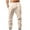 Khaki, variant on Linen Pants for Men Elastic Waist Drawstring Loose Fit Sweatpants Pockets Solid Color Breathable Fabric Beach Trousers Active Man's for Summer Sports Practice Pink XXL