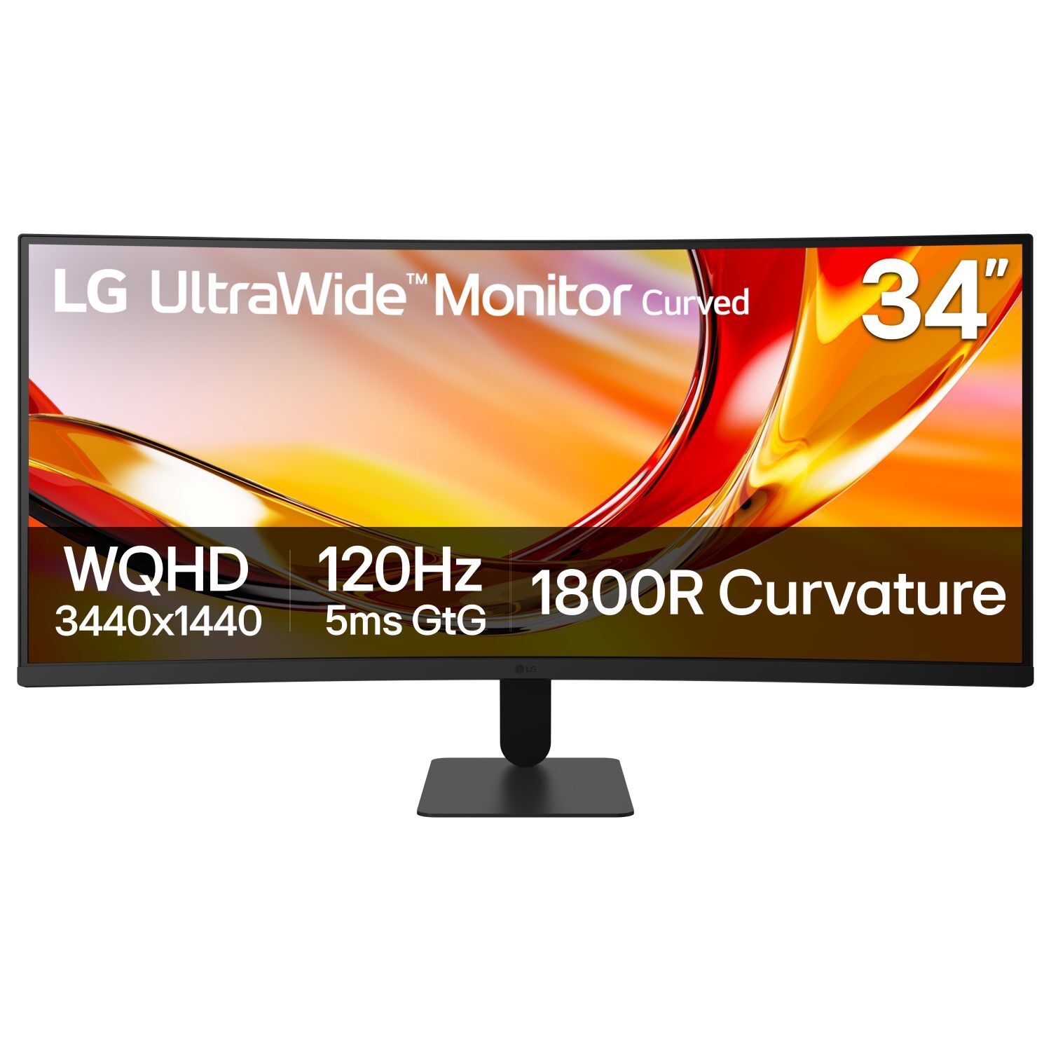 LG 34" UltraWide WQHD 1440p 1800R Curved Office Monitor, Black, 34U601B-B