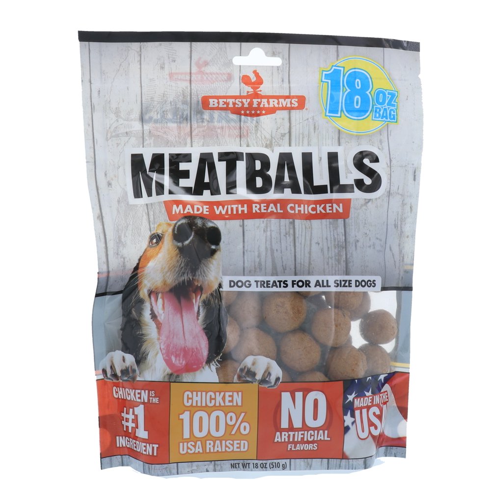 Betsy Farms Meatballs Dog Treats Made with Chicken, 18 oz