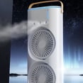 thumbnail image 1 of VENTILADOR DE TORRE CON CARGA USB, PORTÁTIL, 3 BOQUILLAS HUMIDIFICACIÓN Y LUZ LED, 1 of 5