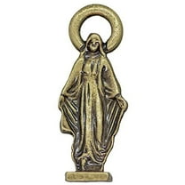 1" Mini Pocket Statue with Antique Brass Finish - Our lady of Grace