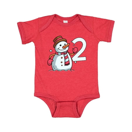 

Inktastic 2nd Birthday Snowman Gift Baby Boy or Baby Girl Bodysuit