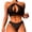Black, variant on QLEICOM Womens Swimsuits Tummy Control Plus Size Swimsuit Coverup Solid Color Backless Bikini Three Pieces Swimwear Swimsuit Beachwear Set Black L