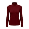 thumbnail image 2 of HLKJKLS Long Sleeve Shirts For Women Cozy Cowl Neck Sequin Knitted Pullover Loose Fall Winter Trendy Warm Sweater Red M-5Xl, 2 of 9