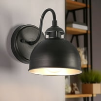 LNC Donnish 6.6-in W 1-Light Brushed Black Industrial LED Wall Sconce