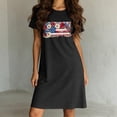 thumbnail image 5 of Uootdi Womens Patriotic Dresses Crew Neck Short Sleeve American Flag Print Sundresses Casual Loose Breathable Soft Stretchy Daily Wear Dresses Gift, 5 of 6