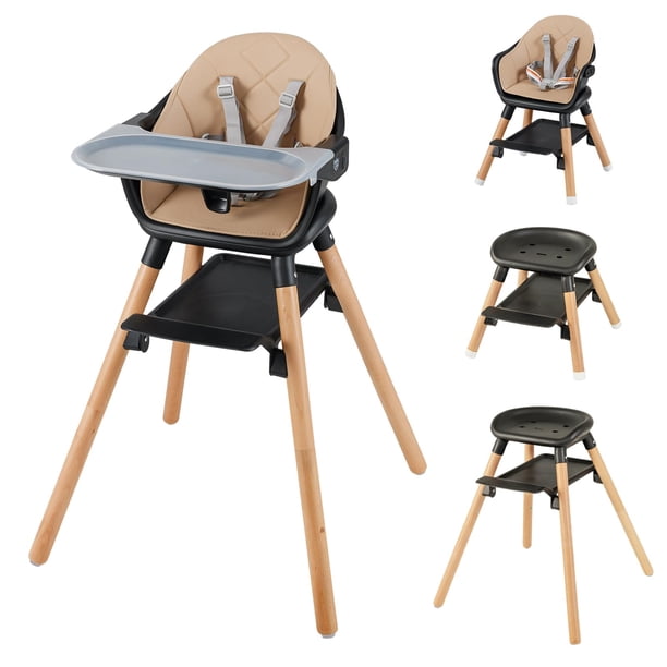 Silla Alta para Bebé BABY JOY Convertible 6 en 1 de Madera
