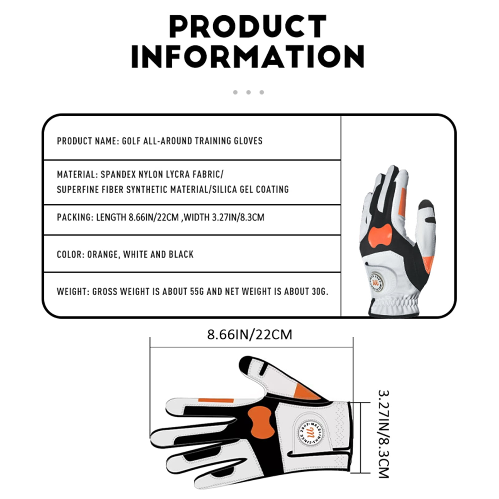 Golf Training Glove with True Grip Alignment Indicator, Non-Slip Breathable Golf Gloves, Fix Slice & Eliminate Hook, Microfiber Golf Swing Correction Glove for Men Women Left -XL