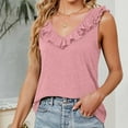thumbnail image 5 of Njoeus Women's Summer Sleeveless Tank Tops Casual Loose Ruffle V-Neck Tank Shirts Camisole Tops Comfy Tee S-XXL, 5 of 6