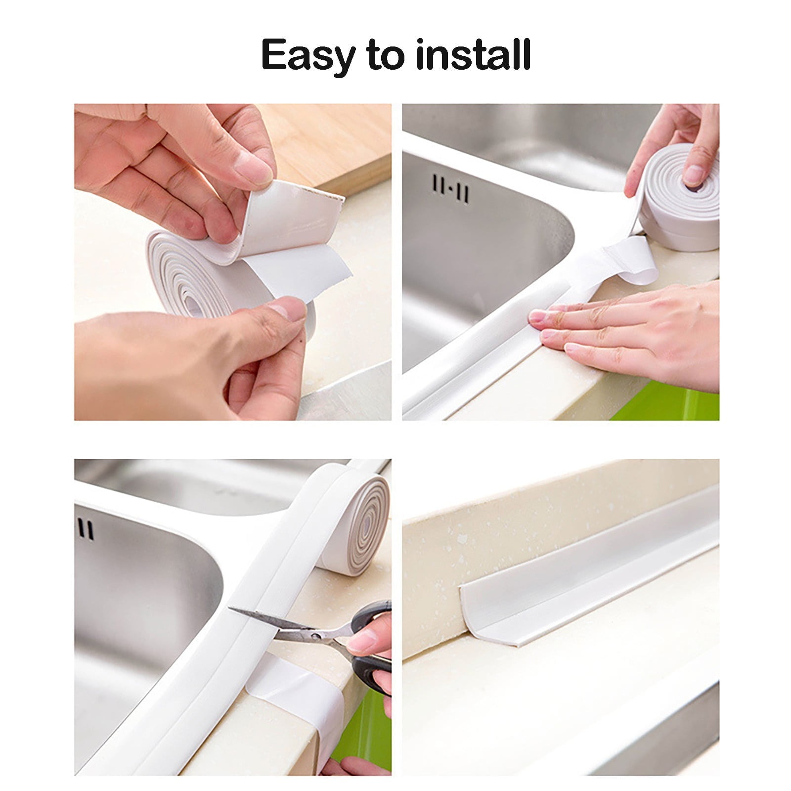 Caulk Tape - Self Adhesive Waterproof Sealant Strip For Bathroom, Kitchen, Sink, Tub, Shower