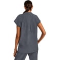 thumbnail image 3 of Healing Hands Women's Scrub Top Relaxed Fit Journey Top - 2 Pockets with Knit Details, Dolman Sleeve and Rounded Hem - 2152, M, Heather Grey, 3 of 6