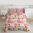 thumbnail image 2 of Homewish Christmas Wreath Floral Full Size Comforter Sets,Green Xmas Tree Bedding Comforter Set,Patchwork Geometric Check Bedding Sets For Girl Teens,Microfiber Bedroom Decor,3 Pieces, 2 of 8