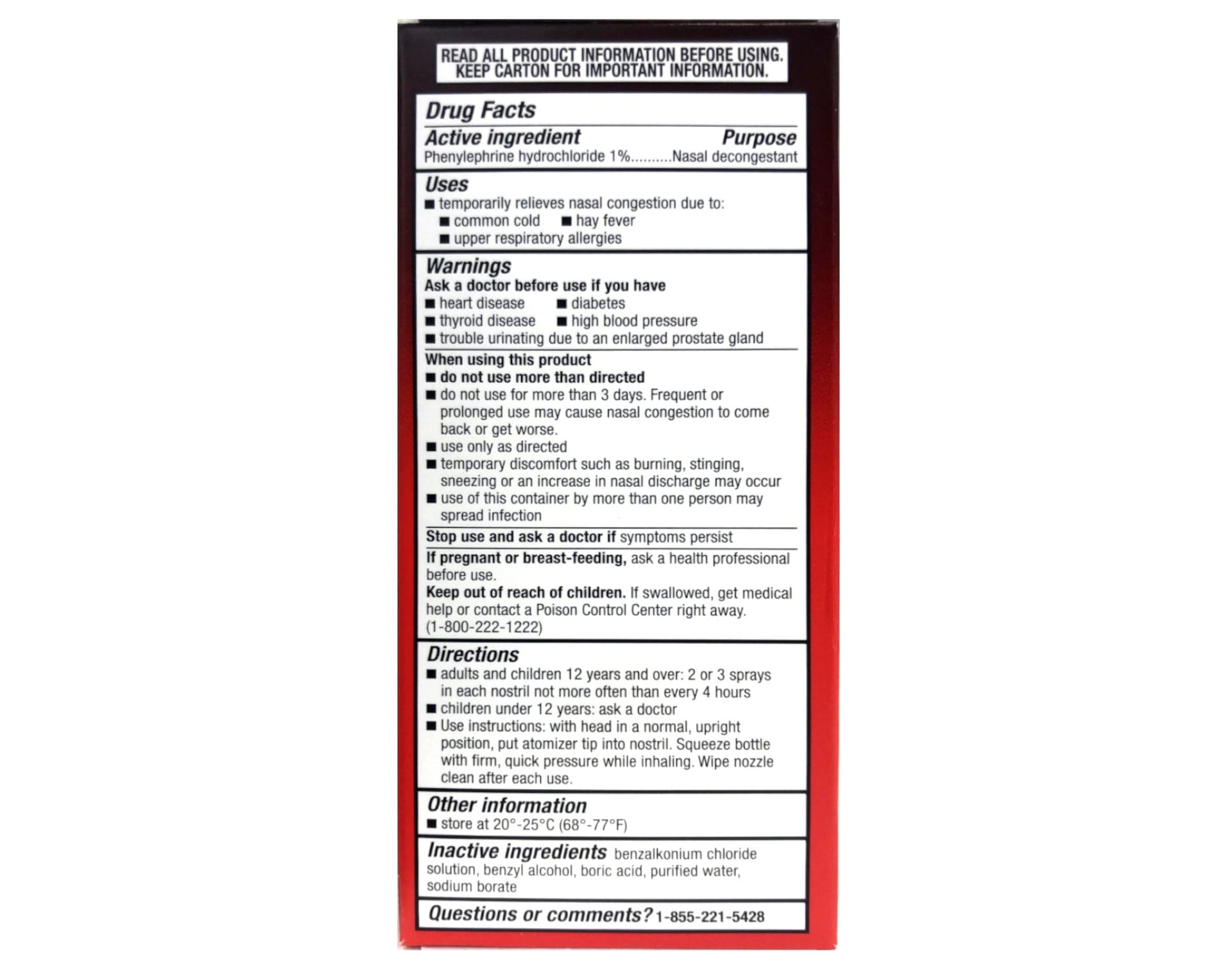 4 Way Fast Acting Nasal Spray - 1 oz, Pack of 6