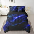 thumbnail image 2 of Feelyou Neon Blue Lightning Bedding Comforter Set 7 Pieces for Kid, Nature Scenery Full Bedding Set, Tornado Storm Reversible Fitted Sheet Flat Sheet, Lightweight Room Decor, 2 of 7