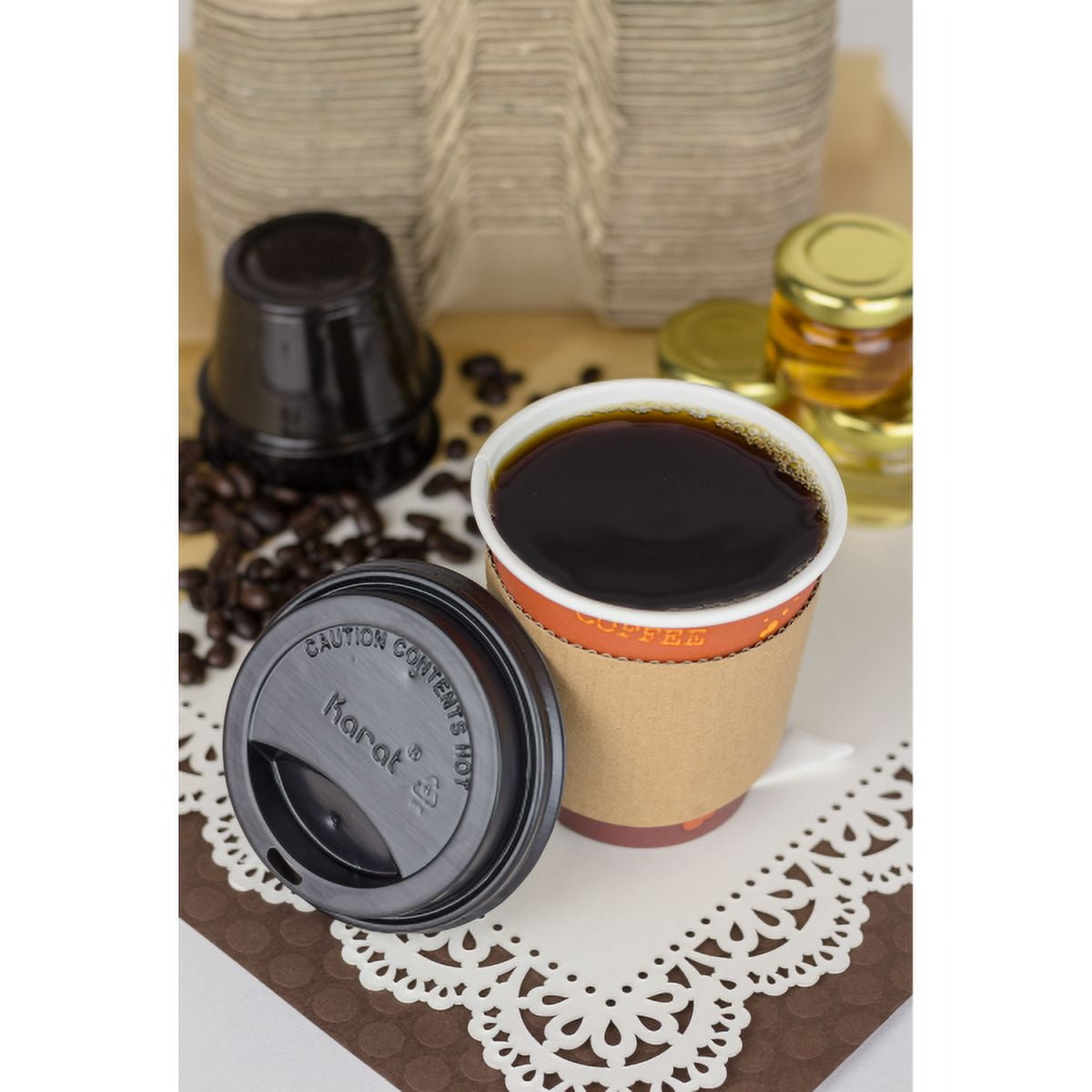 [1000 Pack] Karat Paper Hot Cups, 10 oz Coffee Cups, Stock Print (C-K510)