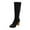 Black, variant on KIJBLAE Women's Knee High Boots Fashion Suede Block Heel Round Toe Over The Knee Boots Chunky Heel Fall Winter Boots Black 38