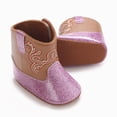 thumbnail image 4 of Baby & Toddler Western Cowboy Boots for Girls Boys Cozy Boots Baby Girl Shoes Non-Slip Crib Shoes for Toddlers Size 6-9 Months, 4 of 9