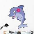 thumbnail image 1 of Cute Dolphin Girl with Wall Mural by Wallmonkeys Peel and Stick Graphic (48 in H x 38 in W) WM95921, 1 of 4