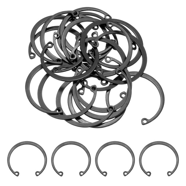 Lot de 20 Anneaux de Retenue 1-9/16 Pouces(40mm), Clips en C, Noir