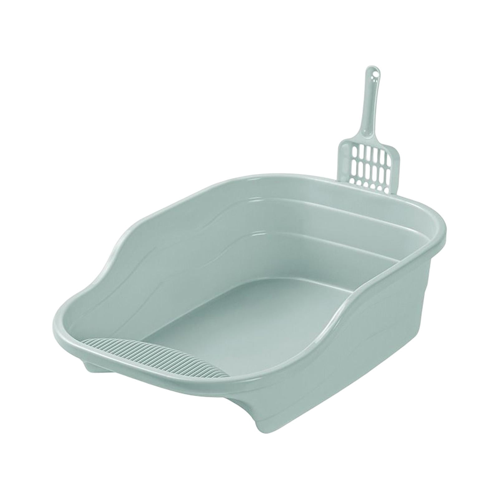 Fzaqwen Cat Anti Splashing High Sided Potty Toilet Portable Cat Sandbox Pet Blue