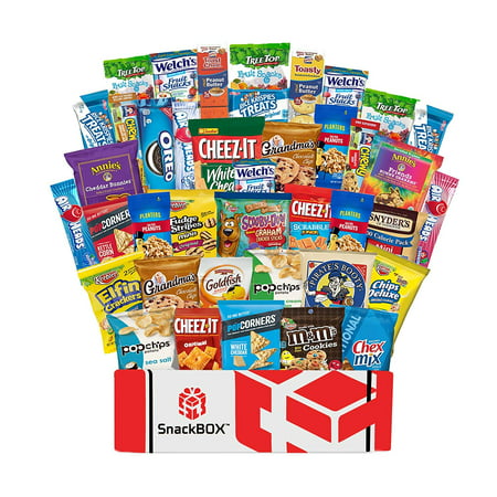 Care Package Snacks for College Students, Finals, Office, Mothers Day and Gift Ideas - Including Over 3 lbs of Chips, Cookies and Candy! (40 Count)