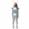 thumbnail image 6 of HCNTES Kids Space Man Alien Boys Girls Full Metallic Alien Jumpsuit Fancy Dress Up(9-10 Years,S7-White), 6 of 6