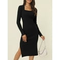thumbnail image 2 of DARING DIVA Slim Fit Ribbed Knit Bodycon Sweater Dress S Black, 2 of 6