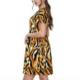 thumbnail image 2 of Goofa Zebra Pattern Women Summer Short Sleeve Midi Dress with Pockets Casual Aline Flowy Tshirt Dress Vocation Beach Sundress, 2 of 6