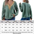 thumbnail image 2 of Suéter Suéter de punto para mujer, Top informal con encaje acanalado, Tops elegantes y cómodos Kuymtek Verde oliva T M para Mujer, 2 of 6