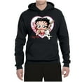 thumbnail image 2 of Wild Bobby, Betty Boop Heart Blowing Kiss Dog Betty Boop Unisex Hoodie Sweatshirt, Black, Medium, 2 of 5
