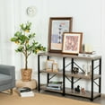 thumbnail image 3 of Gymax 47'' Console Table 3 Tier Industrial Sofa Table Metal Frame Gray Oak, 3 of 10