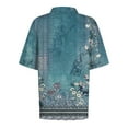 thumbnail image 4 of Mohiass Womens Polo Shirts Floral Wicking Oversized Tshirts Lapel Collared Beach Shirts Button Up Dressy Tops and Blouses Cyan L, 4 of 4