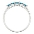 thumbnail image 5 of 0.35 ctw Wedding Band for Women - 14K White Gold Simulated Turquoise Stackable Eternity Ring, 5 of 6