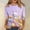 #_001Purple, variant on Easter Shirt Women 3/4 Length Sleeve Crew Neck Shirts Dressy Bunny Rabbit Eggs Graphic Tops Vacation Loose Fit Cozy Tee Tops Blue XL