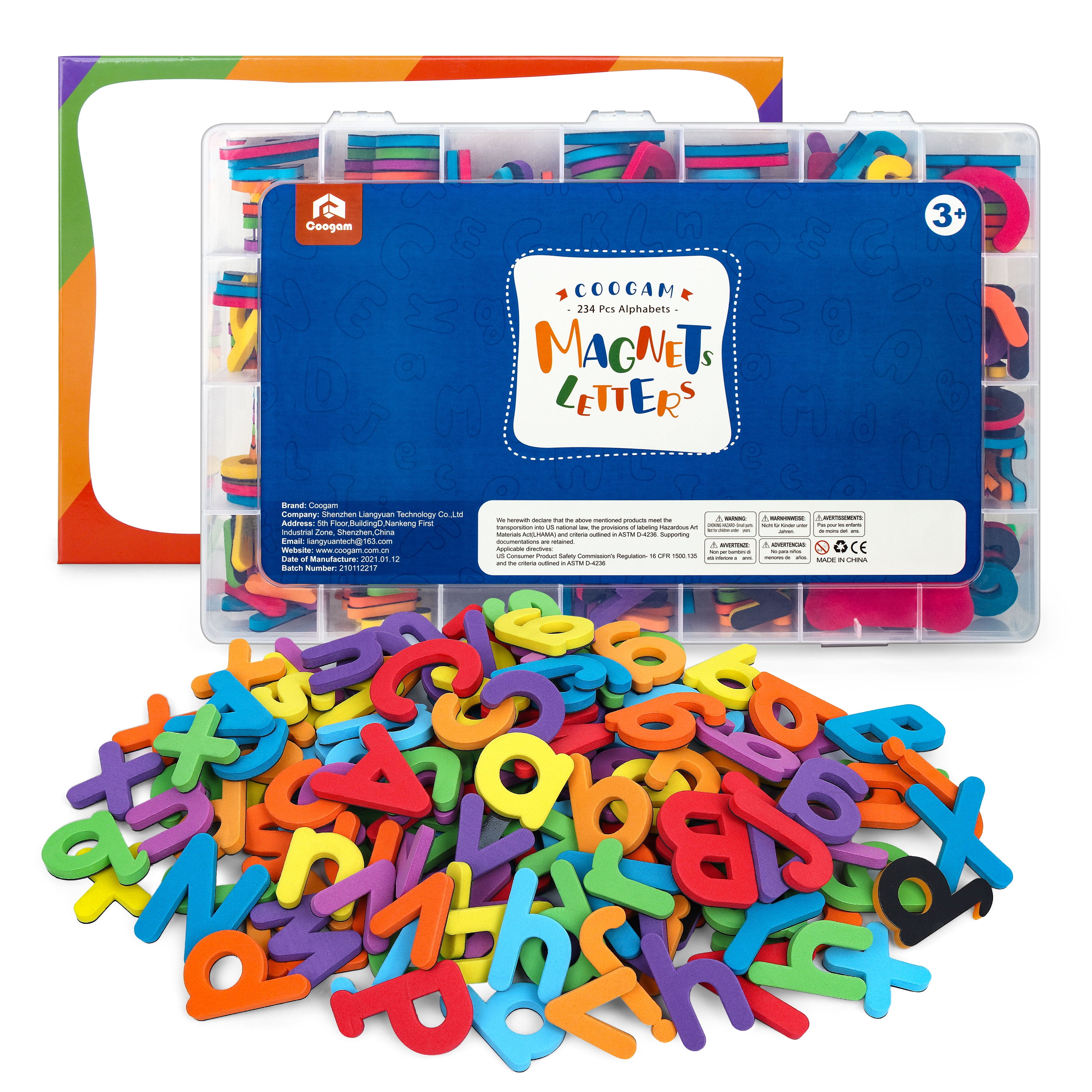 54 Magnetic Letter Number Blue Preschool Magnetic Letter & Number Learning Dry Erase Board and Tangram Magnets Set for Kids/Toddler Homeschool Education Kid’s Whiteboard Symbols 
