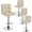 Khaki, variant on Yunken Bar Stools Set of 4, Adjustable PU Leather Swivel Barstools, Modern Counter Stools with Back and Footrest, Counter Height Barstools for Bar, Kitchen, Dining Room, Khaki