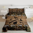 thumbnail image 2 of Feelyou Bear Deer Animal Bedding Comforter Set for Men, Farmhouse Lodge Cabin Twin Comforter Sets, Rustic Hunting Theme Reversible Bedding Set, Super Cozy Room Decor, 2pcs, 2 of 8