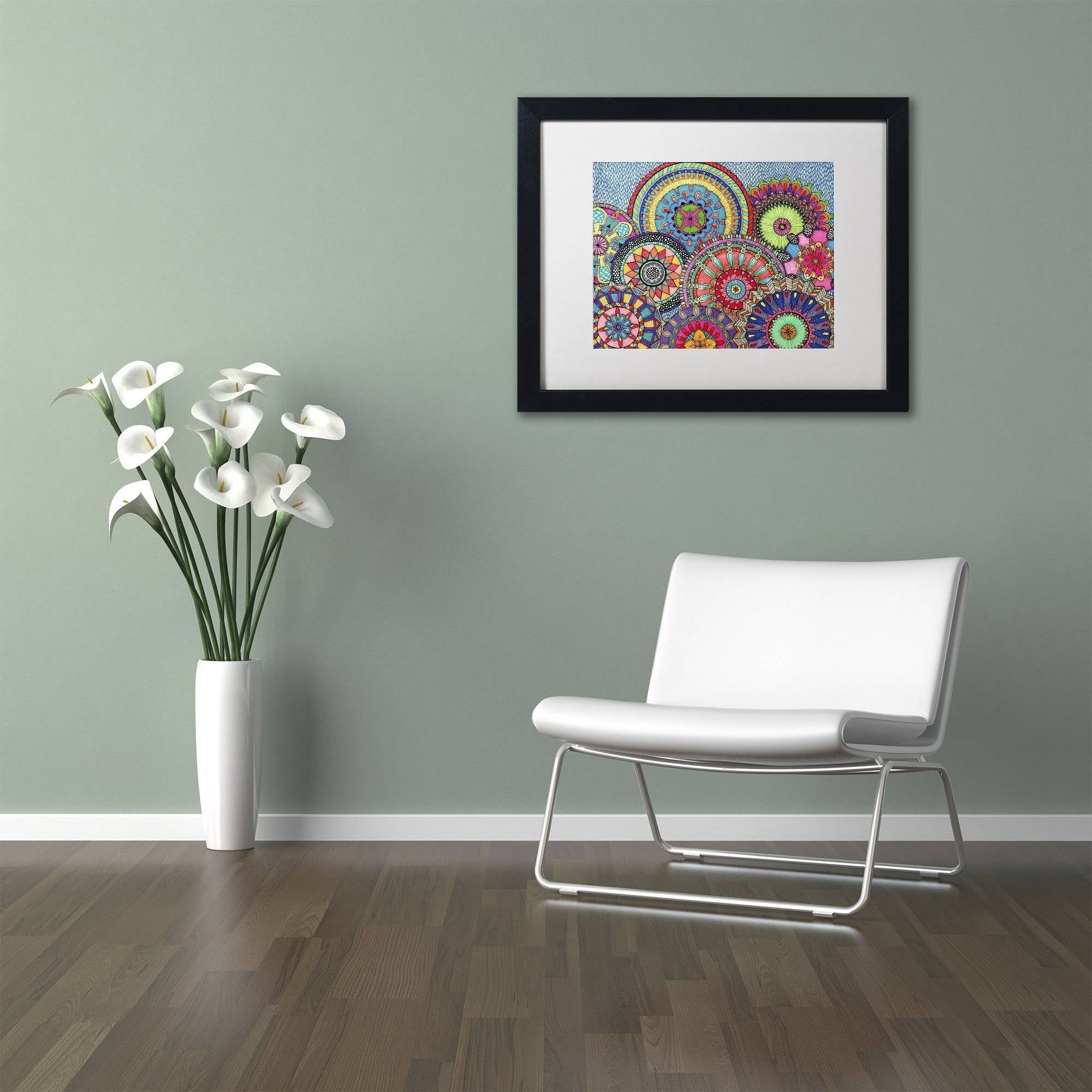 Trademark Fine Art "Mandala Parade" Canvas Art by Hello Angel, White Matte, Black Frame