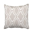 thumbnail image 1 of BOSDECO Beige Lattice Design In Ikat Perfect Prints Object Surfaces Fully Brown Quatrefoil Pillowcase Throw Pillow Cover Case 20x20 inches, 1 of 2