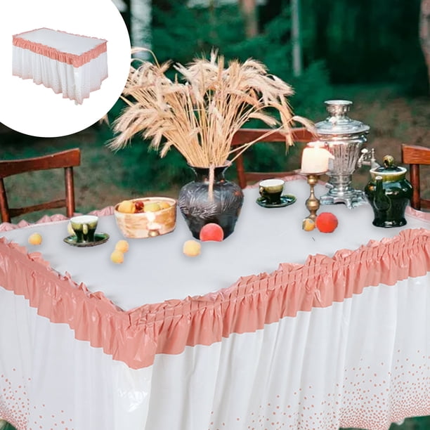 Decoración del hogar, decoración de habitaciones, decoración de paredes, falda de mesa, falda de mesa para fiestas, falda de escritorio, faldas de mesa para mesas rectangulares, falda de mesa de PEVA
