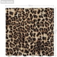 thumbnail image 3 of Leopard Print Shower Curtain 72Wx72H Inch Wild Safari Skin Pattern Powerful Cheetah Cat Panthera Black Brown Fur Wildlife Waterproof Bathroom Home Decor 12 Plastic Hooks, 3 of 6
