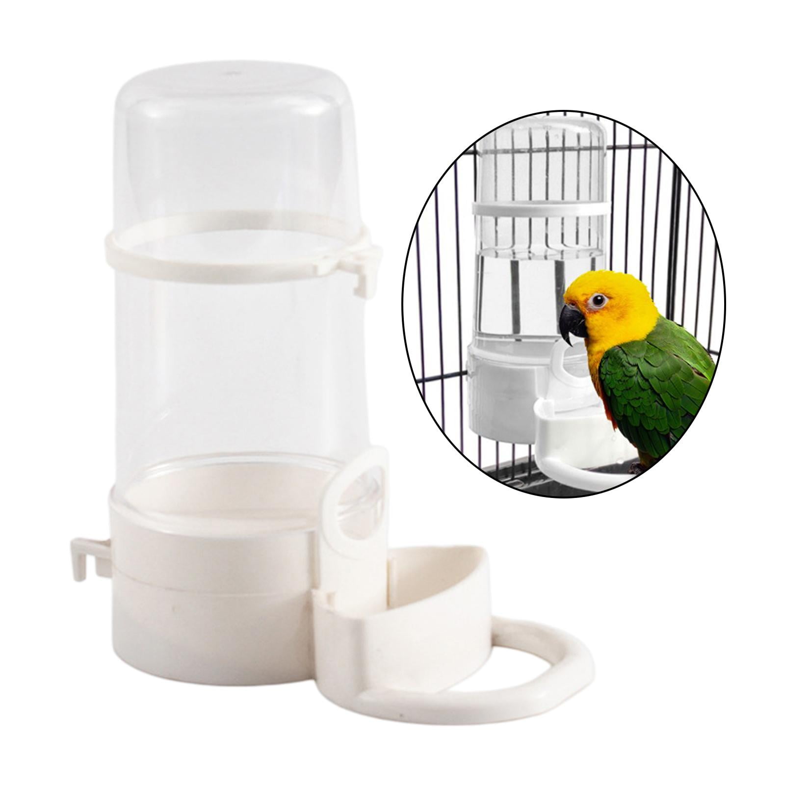 BLSMU Parakeet Water Dispenser,No-Mess Parrot Feeder,Macaw Waterer,Cockatiel Cage Accessories,Automatic Feeding for African Greys,Budgies,Finch and Other Bird 2Pcs 