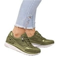 thumbnail image 3 of Willtoo Shoes For Women Slip On Sneakers Breathe Walking Shoes Fashion Comfort Non Slip Platform Running Tennis Shoes Army Green, 3 of 4
