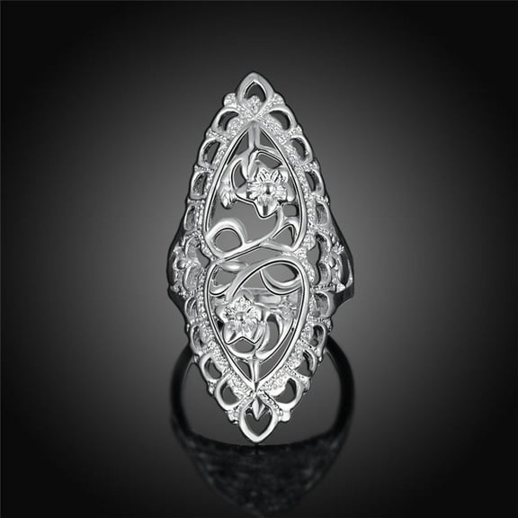 Jewelry Silver Fashion Vintage Cutout Ring