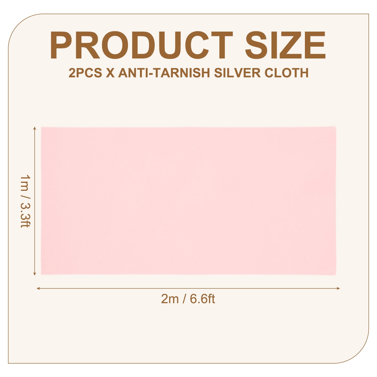 Uxcell 2Pcs Anti-Tarnish Silver Cloth, 6.6 x 3.3 ft Polishing Cloth, Pink