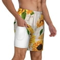 thumbnail image 2 of Kdxio Sunflower Print Men'S Swim Trunks With Compression Liner 7 Inch Inseam Quick Dry Swim Shorts, 2 of 7