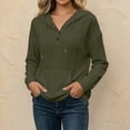 thumbnail image 4 of DailyTrove Women Cable Knit Henley Hooded Sweatshirt With Kangaroo Pocket Long Sleeve Tops, 4 of 8