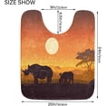thumbnail image 6 of SKYSONIC Wild African Rhino Bath Mat Set Soft High Absorbent Non Slip Rectangular Bath Rug+U-Shaped Toilet Mat,24"x16"+24"x20", 6 of 7